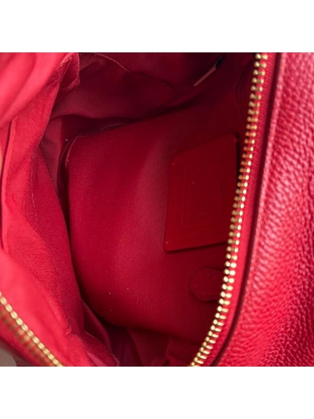 Red Coach Leather Mini Backpack Coquette Back to School Luxury Minimalist Cutesy - Picture 7 of 8
